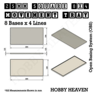 Square and Rectangle Movement Trays for Tabletop Games | Warhammer Compatible | Full Range