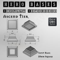 Hero Bases Display Extenders | Squares and Rectangles | Convert Gaming Bases to Display Bases & Plinths
