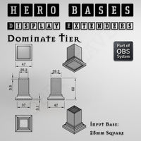 Hero Bases Display Extenders | Squares and Rectangles | Convert Gaming Bases to Display Bases & Plinths
