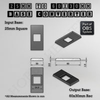 Square to Rectangle Bases Size Converters 3d Print Full Range
