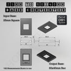 Square to Rectangle Bases Size Converters 3d Print Full Range
