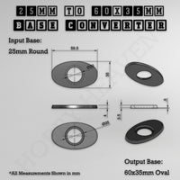Round To Oval Bases Size Converters 3d Print Full Range