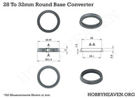 25 to 28mm Round Bases Converters 3d Print
