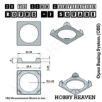 Round to Square Bases Shape and Size Converters 3d Print Full Range