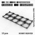 28mm round to 25mm square base converters, pack of 10, 3D-printed in PLA.