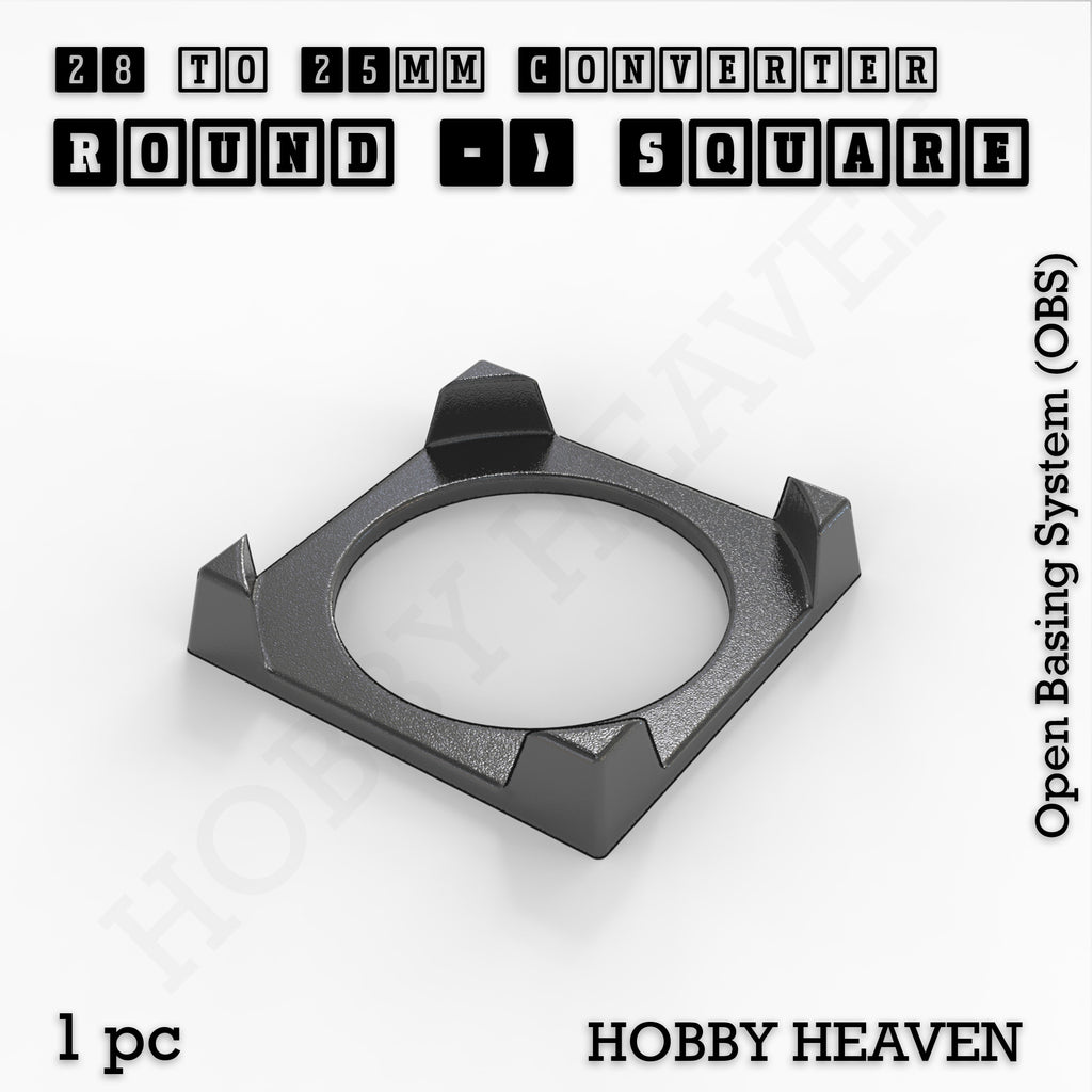 Round to Square Bases Shape and Size Converters 3d Print Full Range