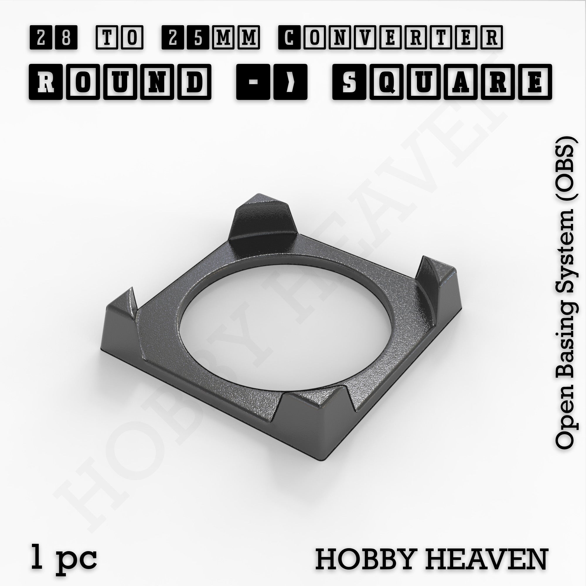 Round to Square Bases Shape and Size Converters 3d Print Full Range