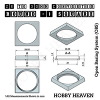 Round to Square Bases Shape and Size Converters 3d Print Full Range
