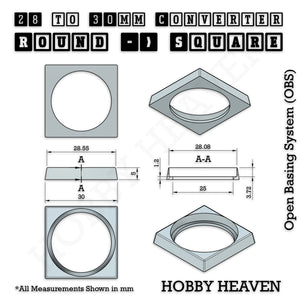 Round to Square Bases Shape and Size Converters 3d Print Full Range