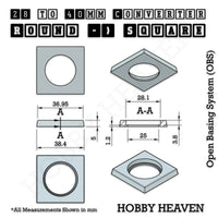 Round to Square Bases Shape and Size Converters 3d Print Full Range
