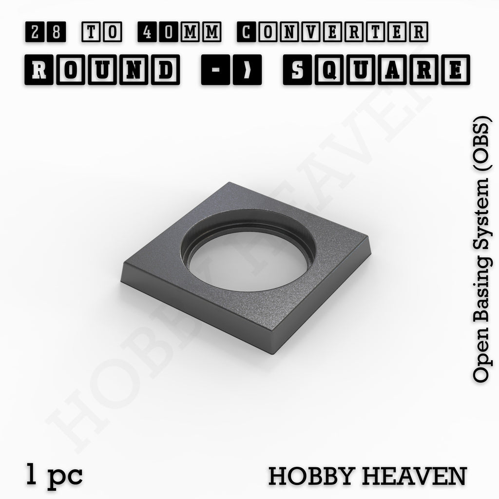 Round to Square Bases Shape and Size Converters 3d Print Full Range