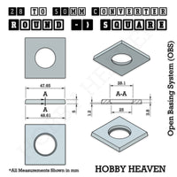 Round to Square Bases Shape and Size Converters 3d Print Full Range
