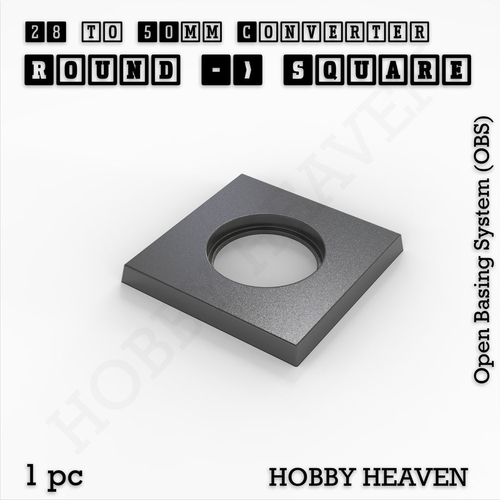 Round to Square Bases Shape and Size Converters 3d Print Full Range