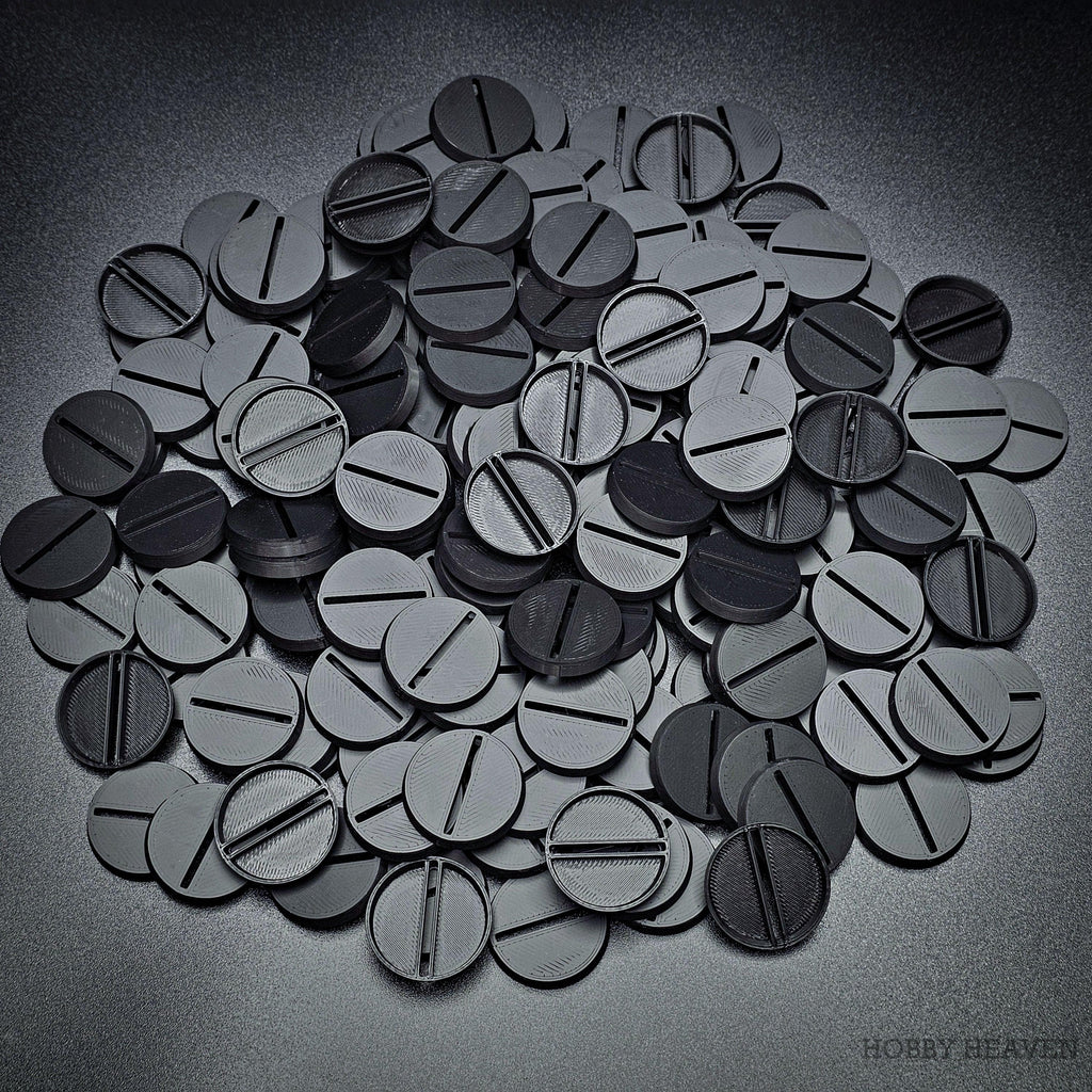 28mm Round Slotted Plastic Bases 3d Print - Hobby Heaven