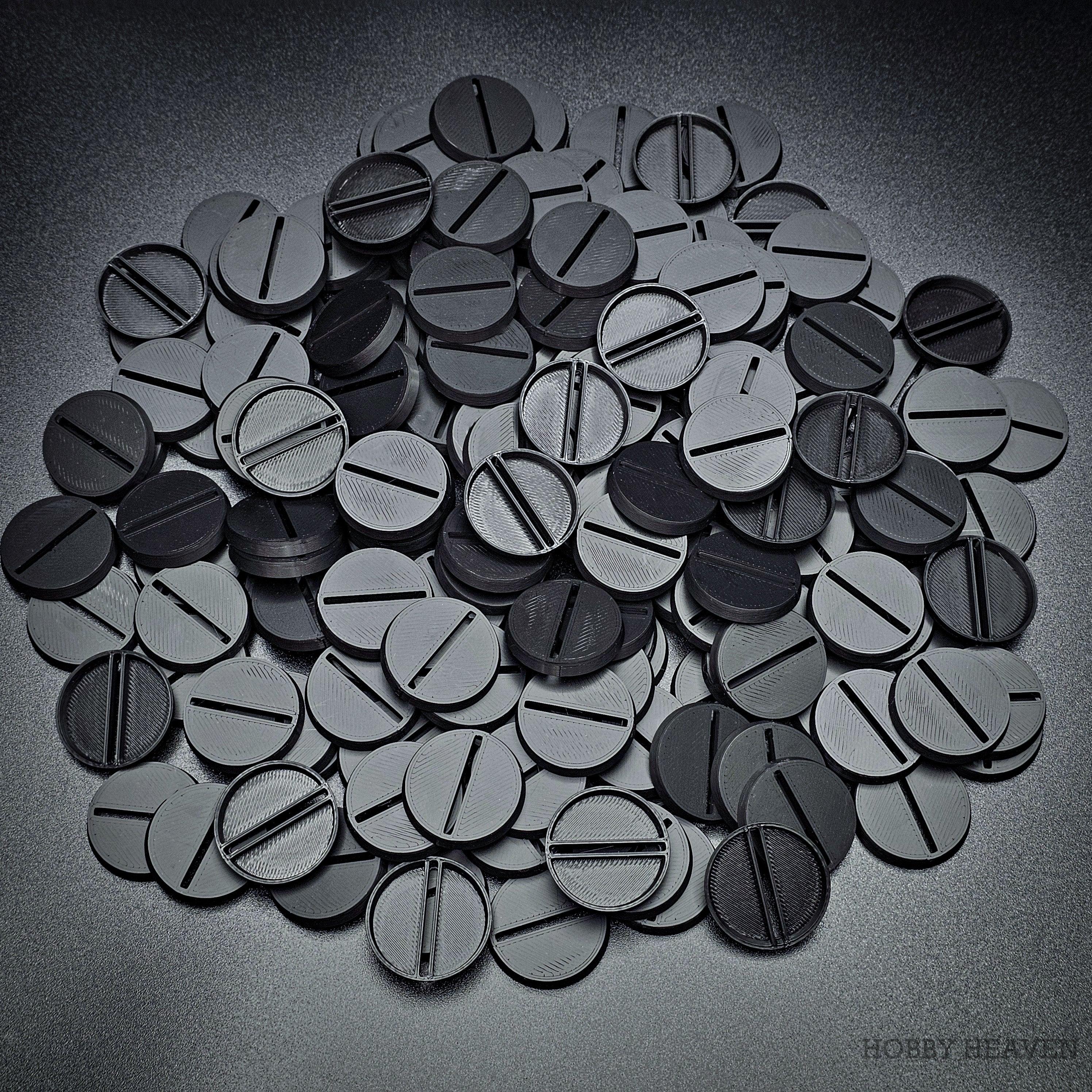 28mm Round Slotted Plastic Bases 3d Print - Hobby Heaven