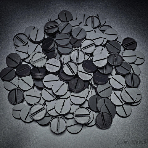 28mm Round Slotted Plastic Bases 3d Print - Hobby Heaven
