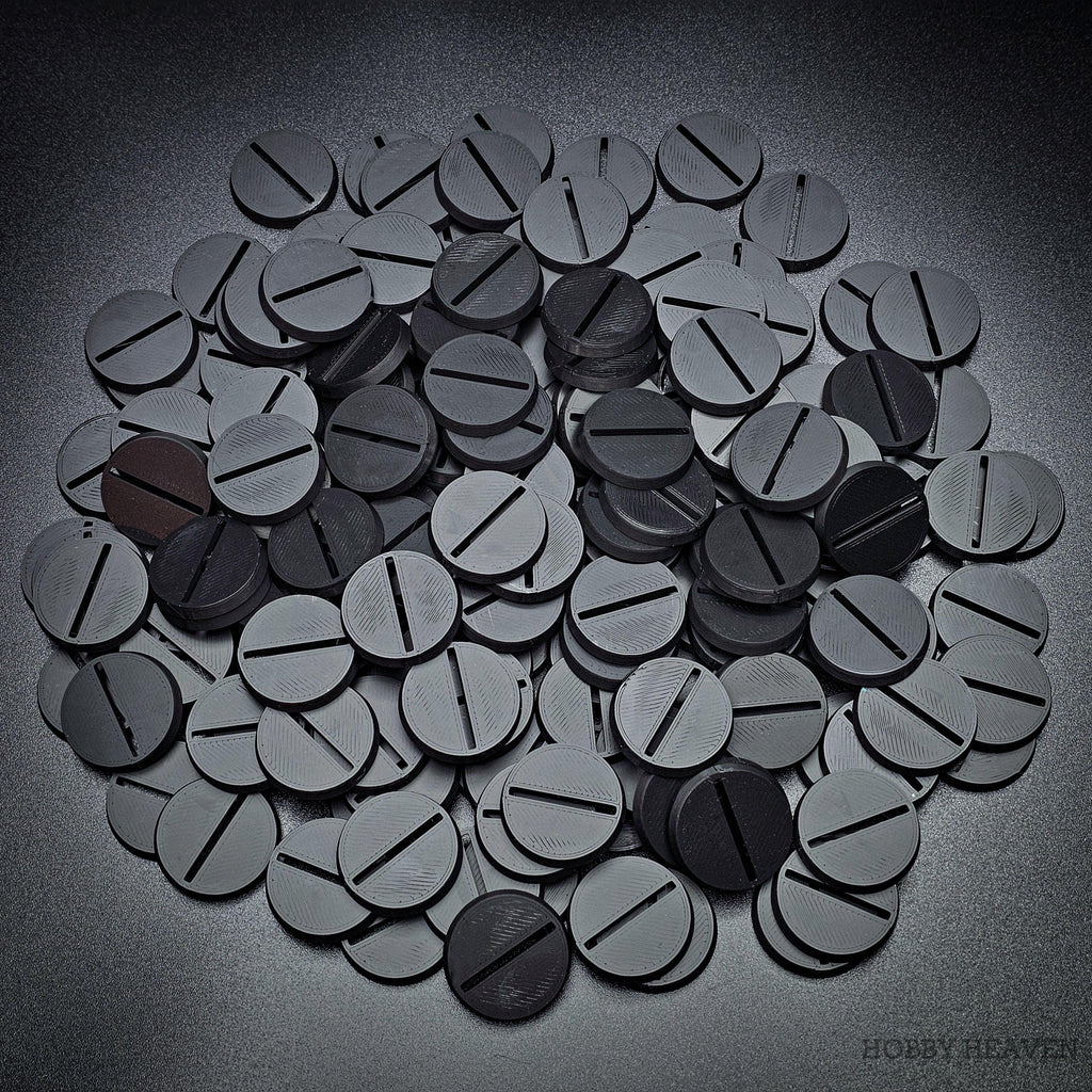 28mm Round Slotted Plastic Bases 3d Print - Hobby Heaven