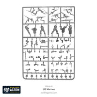 28mm WWII US Marines plastic sprues with rifles, SMGs, and shotguns
