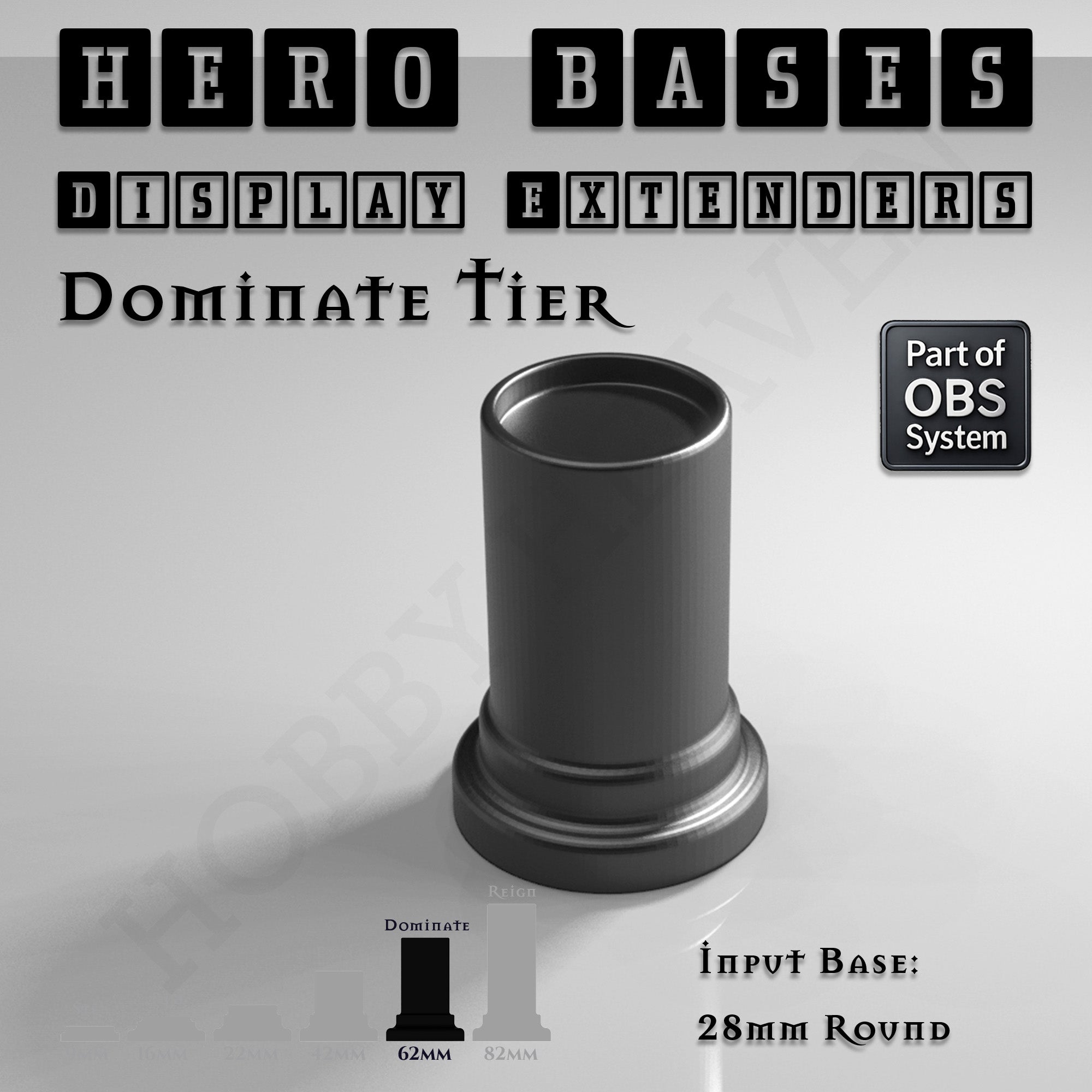 Hero Bases Display Extenders | Round and Ovals | Convert Gaming Bases to Display Bases & Plinths