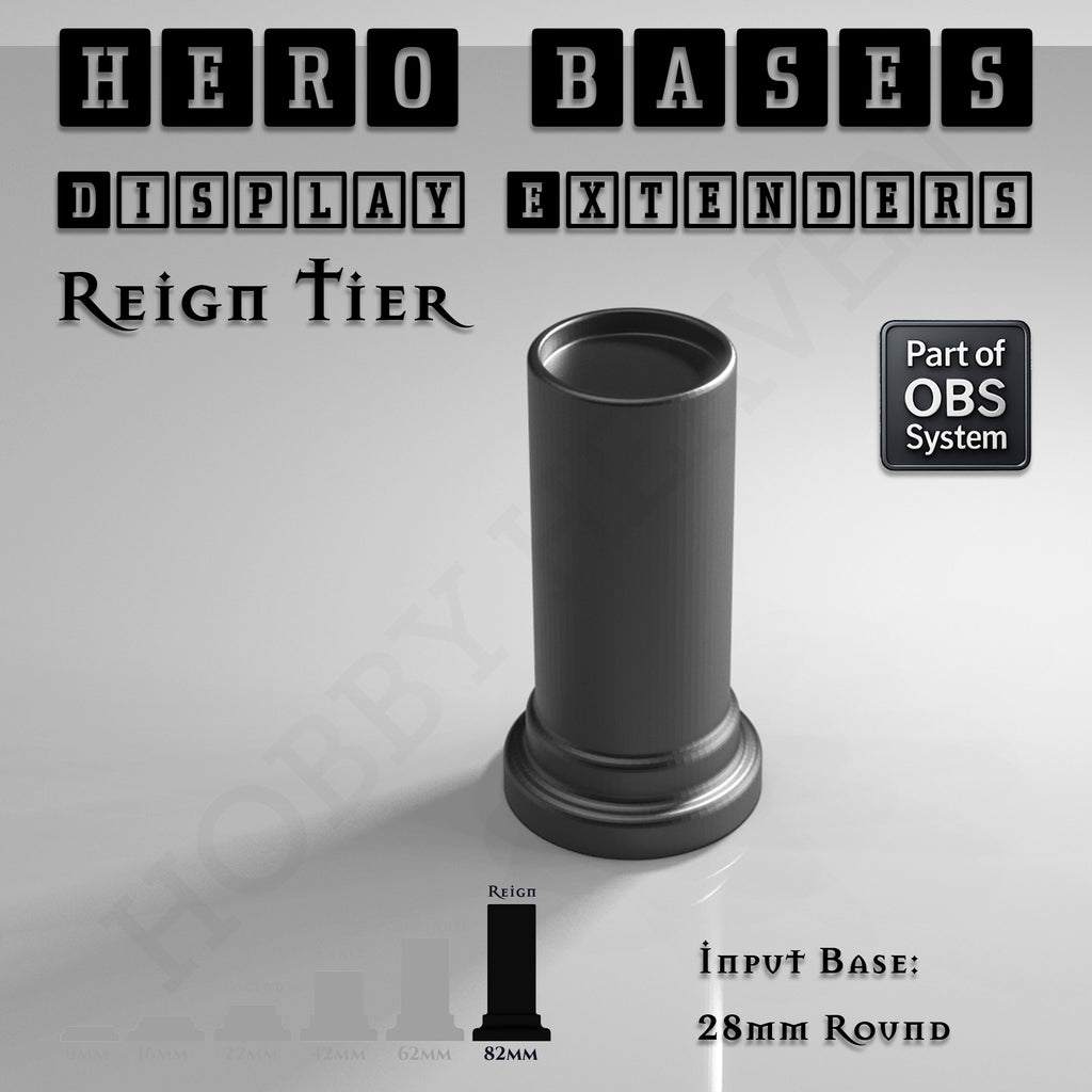Hero Bases Display Extenders | Round and Ovals | Convert Gaming Bases to Display Bases & Plinths