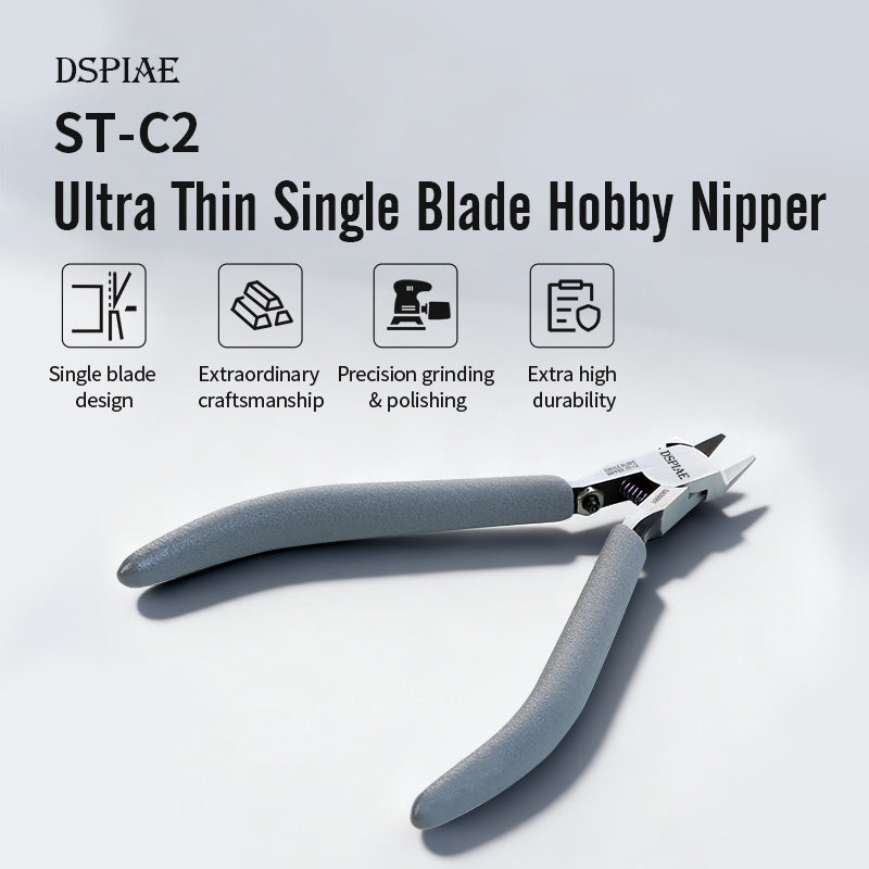 ST-C2 feature graphic: single blade design, craftsmanship, precision grinding and high durability