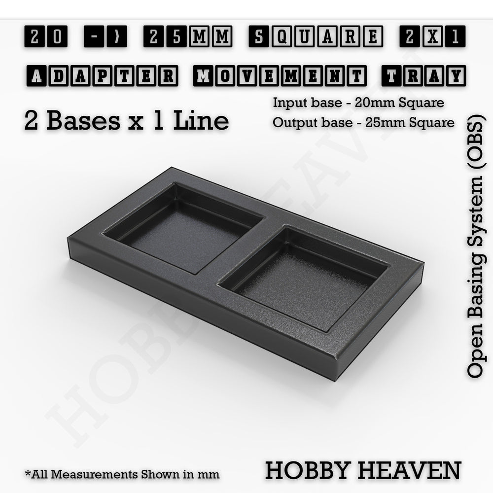 Square and Rectangle Movement Trays Adapters for Tabletop Games