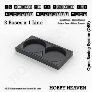 Round to Square Movement Trays Adapters for Tabletop Games
