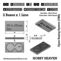 Round to Square Movement Trays Adapters for Tabletop Games
