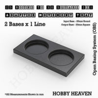 Round to Square Movement Trays Adapters for Tabletop Games
