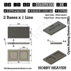 Technical drawing of the 30 to 40 mm square adapter, 2 × 1 formation: 84 × 44 mm overall, 4.8 mm tall.
