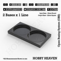 Round to Square Movement Trays Adapters for Tabletop Games

