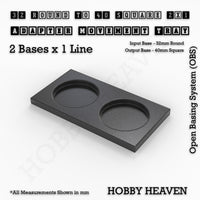 Round to Square Movement Trays Adapters for Tabletop Games
