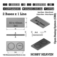Round to Square Movement Trays Adapters for Tabletop Games

