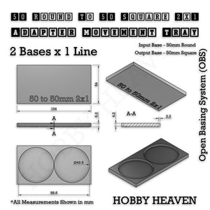 Round to Square Movement Trays Adapters for Tabletop Games
