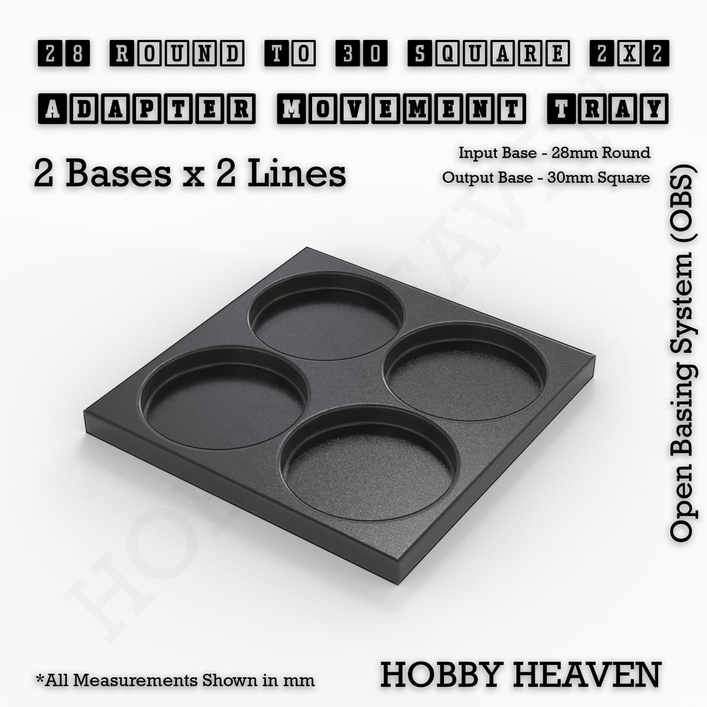 Round to Square Movement Trays Adapters for Tabletop Games