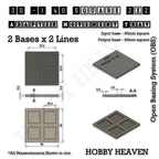 Technical drawing of the 30 to 40 mm square adapter, 2 × 2 formation: 84 × 84 mm overall, 4.8 mm tall.