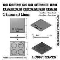 Round to Square Movement Trays Adapters for Tabletop Games
