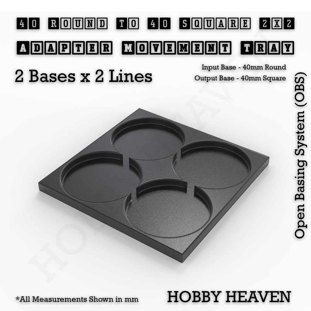 Round to Square Movement Trays Adapters for Tabletop Games