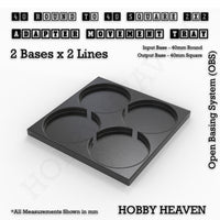 Round to Square Movement Trays Adapters for Tabletop Games
