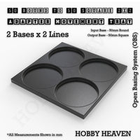 Round to Square Movement Trays Adapters for Tabletop Games
