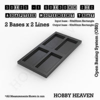 Square and Rectangle Movement Trays Adapters for Tabletop Games

