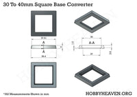 30 to 40mm Square Bases Converters 3d Print
