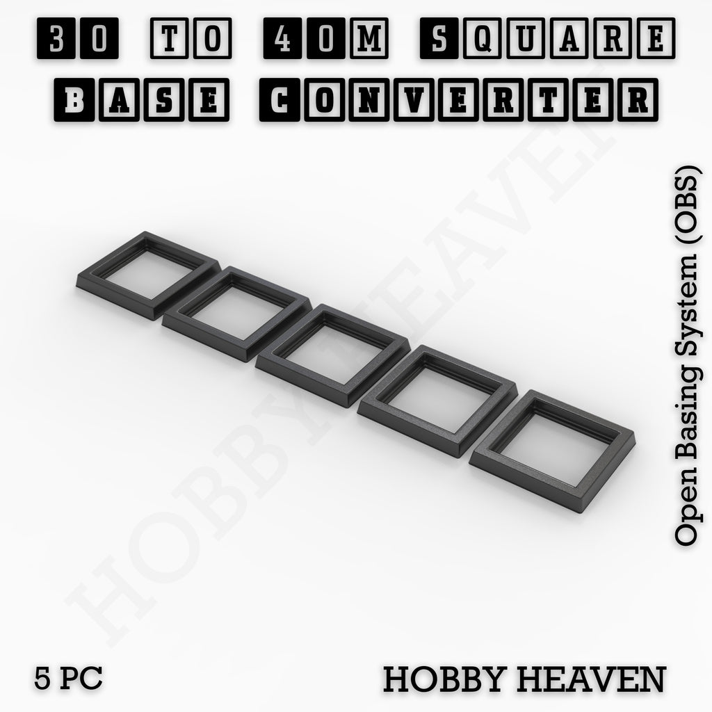 Square to Square Bases Size Converters 3d Print Full Range