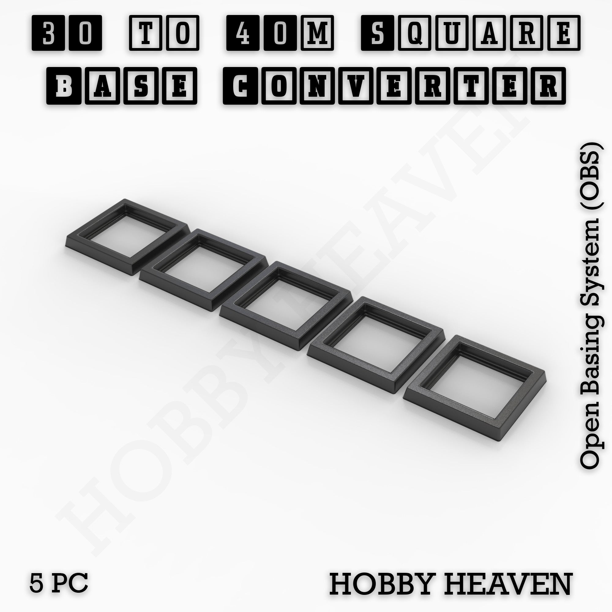 Square to Square Bases Size Converters 3d Print Full Range