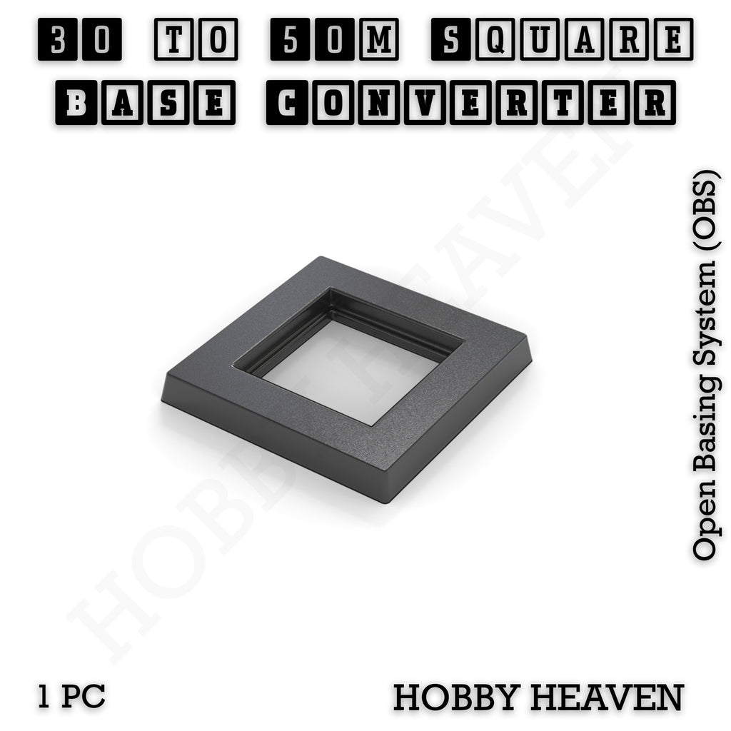 Square to Square Bases Size Converters 3d Print Full Range