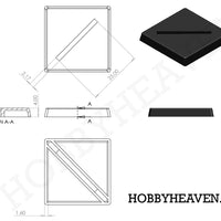 30mm Square Diagonal Slotted Plastic Bases 3d Print - Hobby Heaven