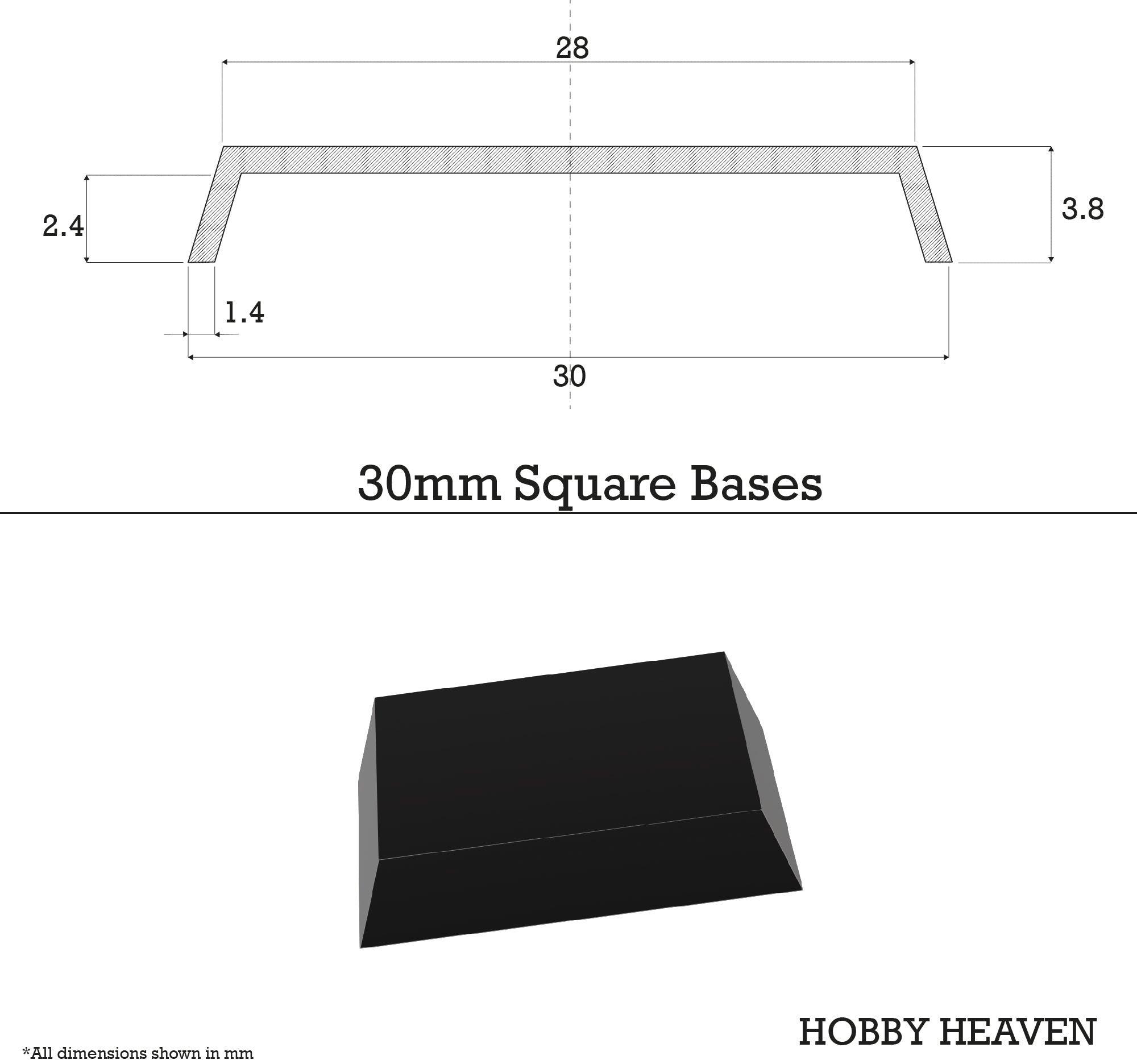 30mm Square Plain Plastic Bases - Hobby Heaven