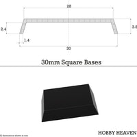 30mm Square Plain Plastic Bases - Hobby Heaven