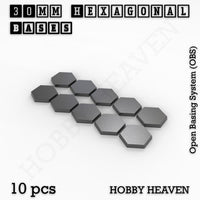 Hexagonal Bases 10mm to 200mm 3d Print Full Range Tabletop Games
