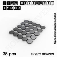 Hexagonal Bases 10mm to 200mm 3d Print Full Range Tabletop Games
